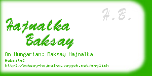 hajnalka baksay business card